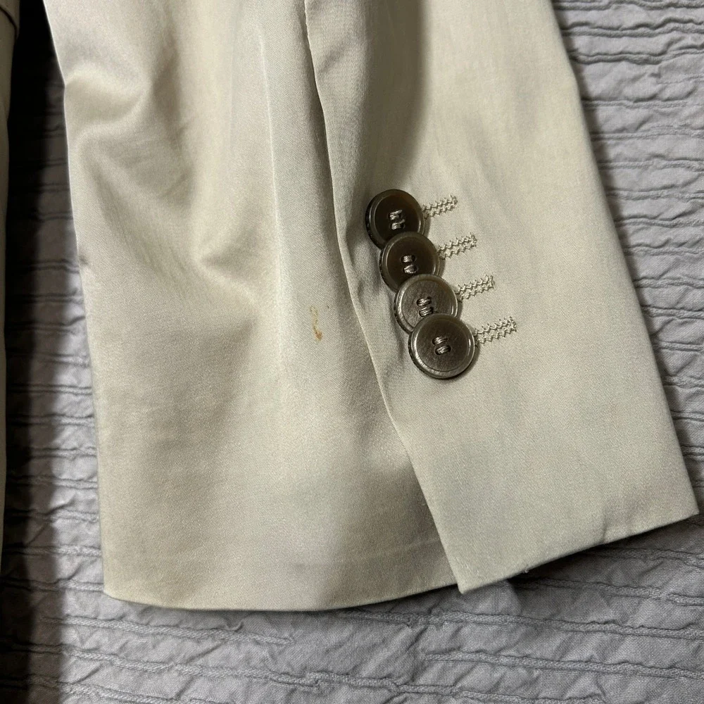 Zegna Mens 38R Beige Cotton Silk 2-Button Blazer Jacket 280CG4 Double Vent